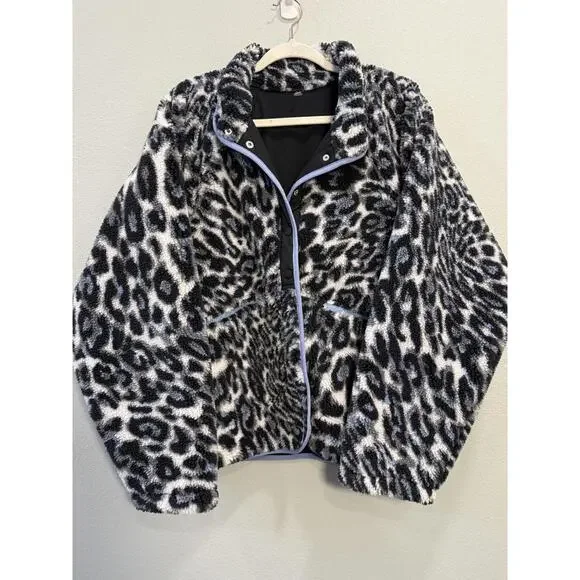 Free People Rocky Ridge Hit The Slopes Cheetah Print Sweater - XL NWOT - Picture 4 of 9